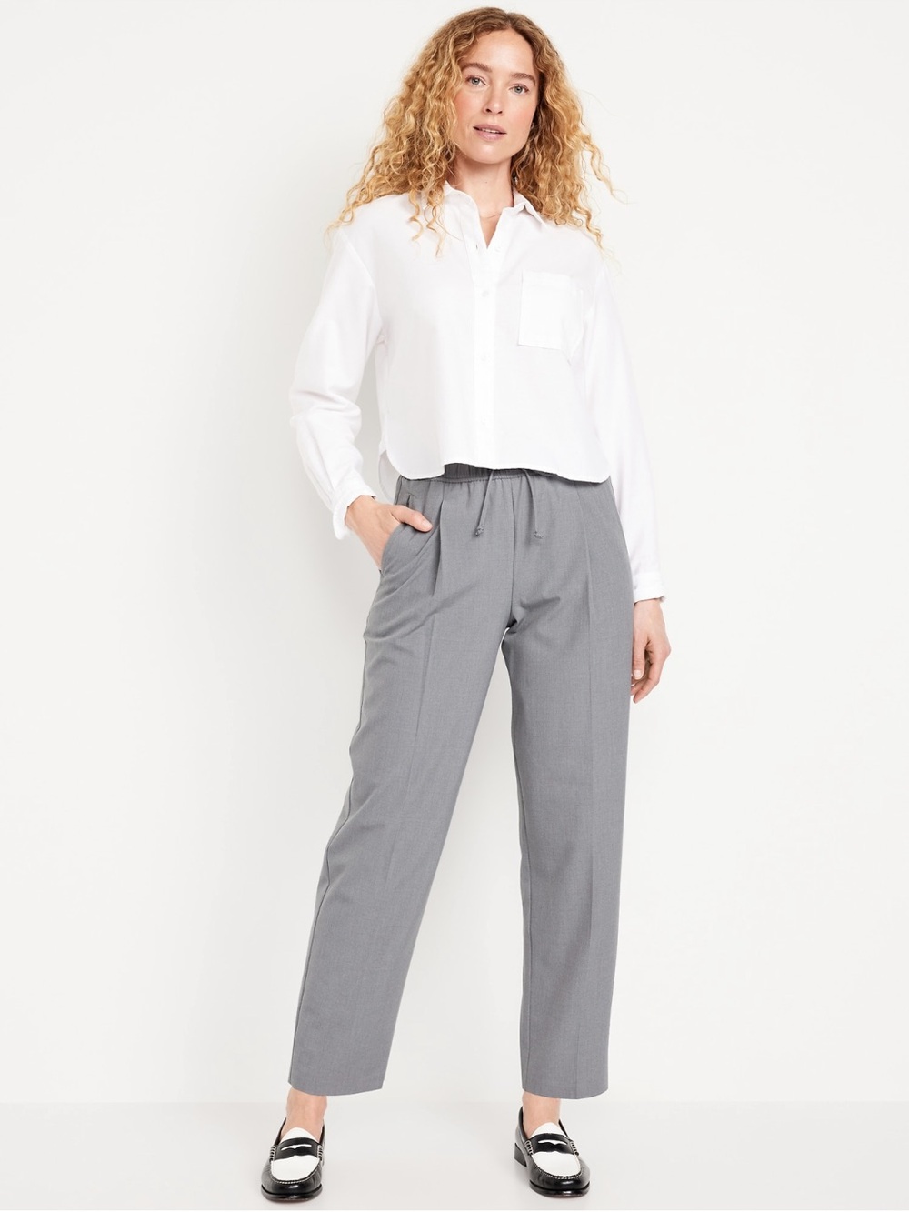 Old Navy Straight Ankle Trousers in Gray Melange